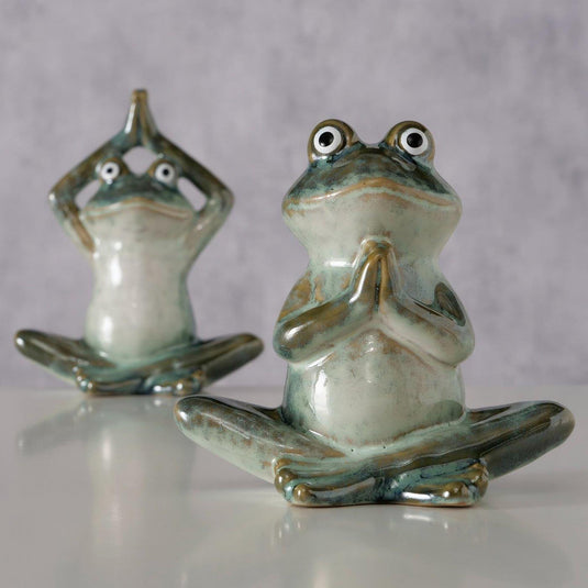 Boltze home figuur steffo kikker 11,5x7,5x14cm 2 assorti