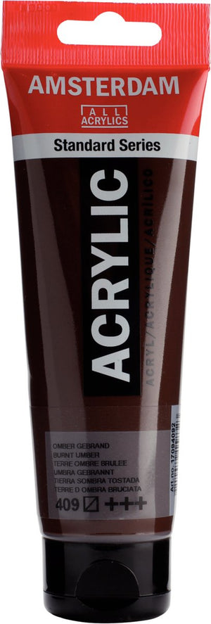 Amsterdam standard series acrylverf tube 120 ml omber gebrand 409