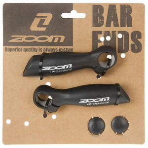 Zoom Handvat bar-end - Anatomische vorm - 1 set (2 bar ends) - 22,2 mm doorsnede - Aluminium - 138 gr paar - Zwart