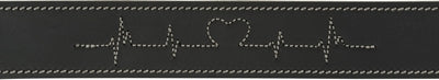 Load image into Gallery viewer, Trixie halsband hond rustic vetleer heartbeat zwart
