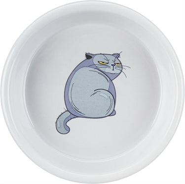 Trixie voerbak waterbak boze kat grijs