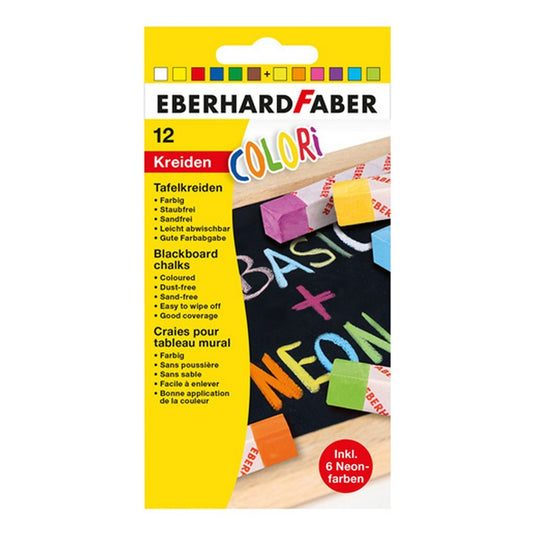 Eberhard faber ef-526012 bordkrijt vierkant 12 stuks