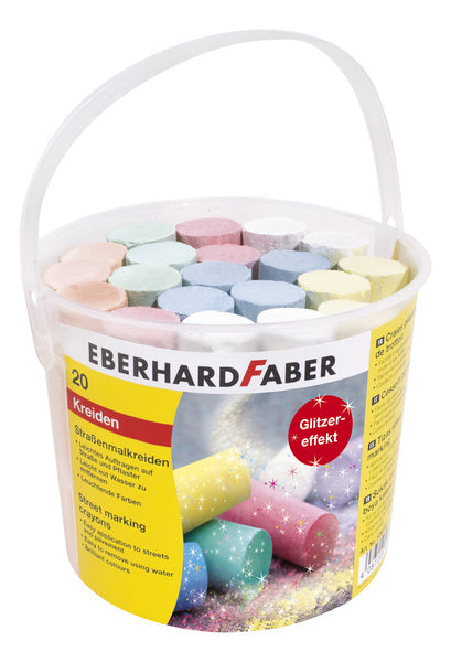 Load image into Gallery viewer, Eberhard faber ef-526520 stoepkrijt glitter 20 stuks in emmer
