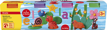 Eberhard faber kinderklei - 4x in beker - 140 gram - oranje-roze-groen-paars - ef-572510