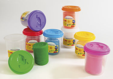 Eberhard faber kinderklei - 4x in beker - 140 gram - oranje-roze-groen-paars - ef-572510