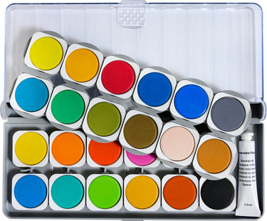 Eberhard faber verfdoos - winner - 24 kleuren - inclusief mengpalet - ef-578324
