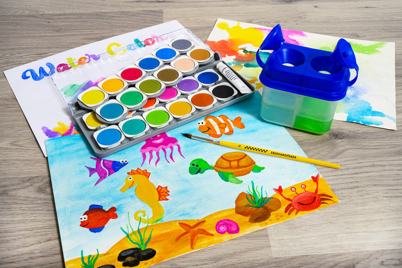 Load image into Gallery viewer, Eberhard faber ef-578324 verfdoos winner 24 kleuren + mengpalet
