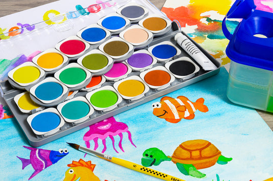 Eberhard faber ef-578324 verfdoos winner 24 kleuren + mengpalet