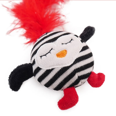 Load image into Gallery viewer, Rosewood kattenhengel gestreepte pinguin met veer
