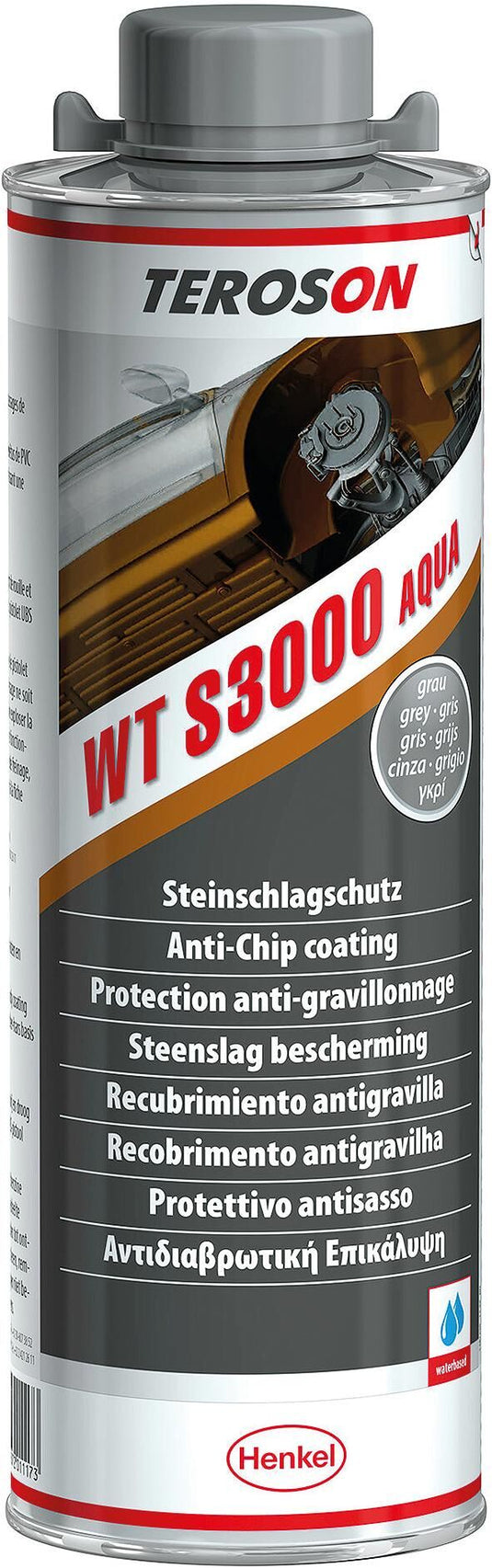Teroson steenslagbeschermer wt s3000 aqua terotex record 3000 aqua gray can 1 ltr.