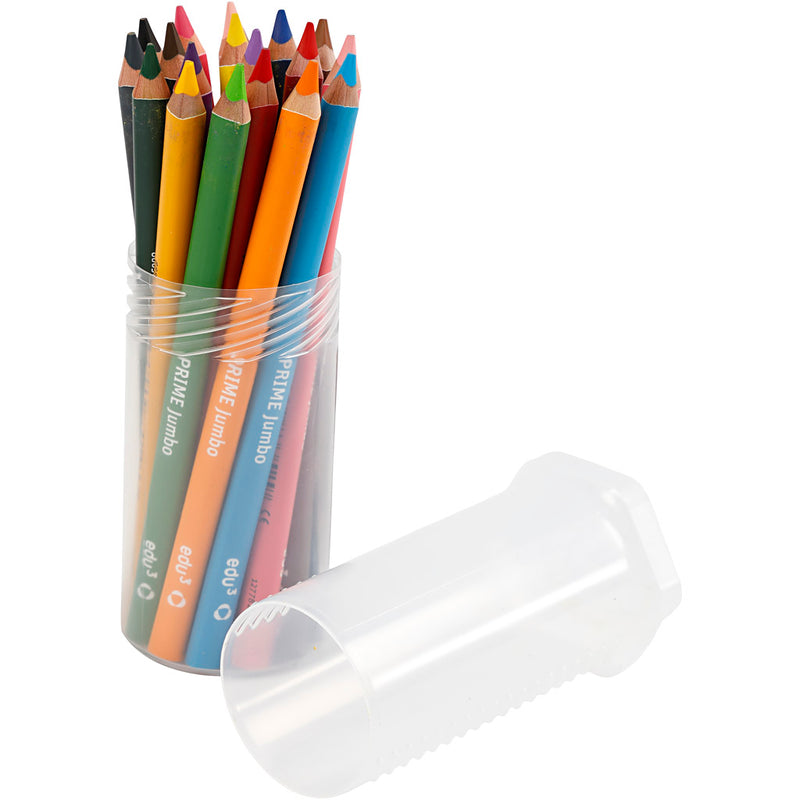 Afbeelding laden in galerijviewer, Https: www.cchobby.nl edu-jumbo-kleurpotlood-dikte-10-mm-vulling-6-25-mm-diverse-kleuren-18-stuk-1-doos
