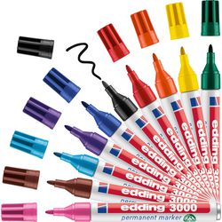 Permanent marker edding 3000 1,5 - 3 mm assorti waterbestendig sneldrogend