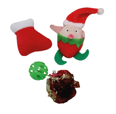 Load image into Gallery viewer, Croci Xmas cat lolly met speelgoed
