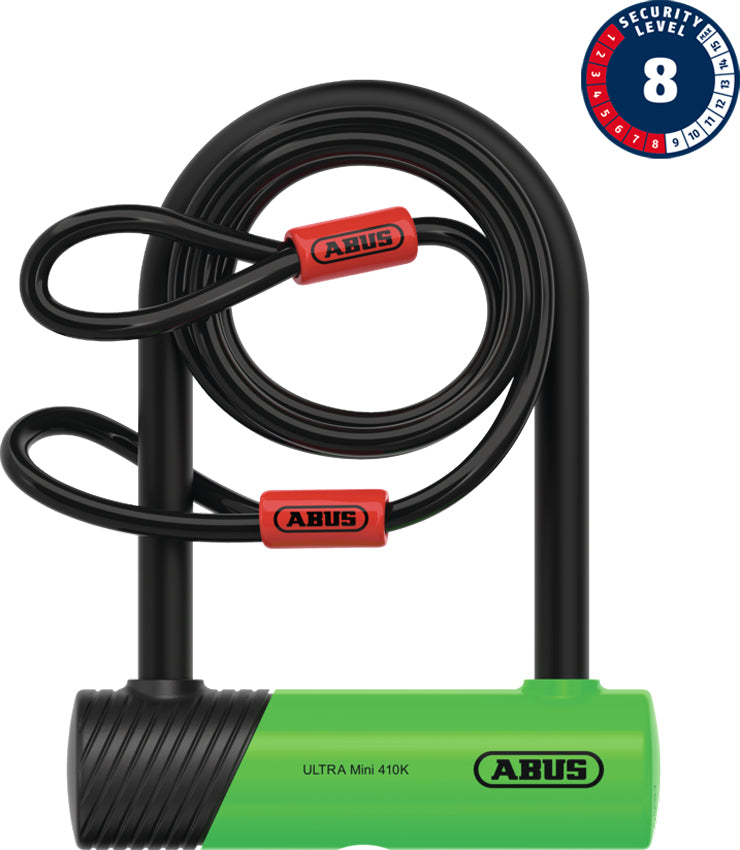 Load image into Gallery viewer, Abus ultra mini 410k 150hb140 u-lock incl. cobra loop cable and sh bracket
