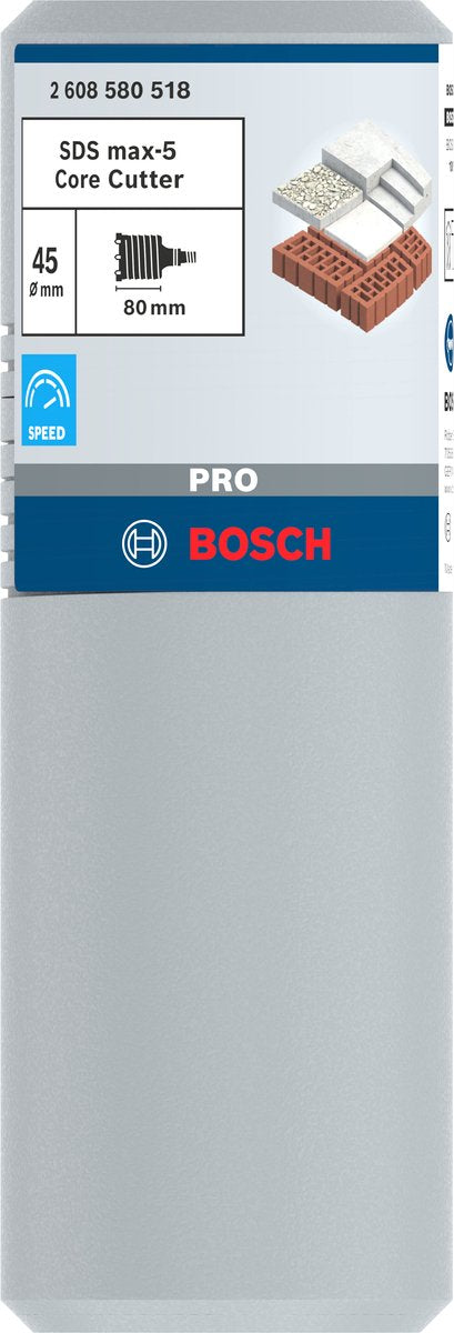Bosch pro sds max-5 core cutter, 45 x 80 x 112 mm