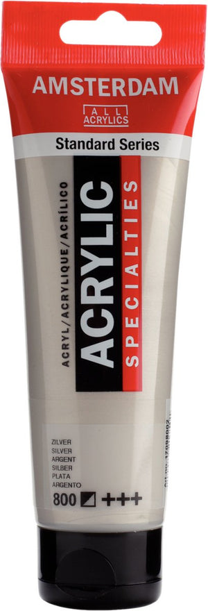 Amsterdam standard series acrylverf tube 120 ml zilver 800