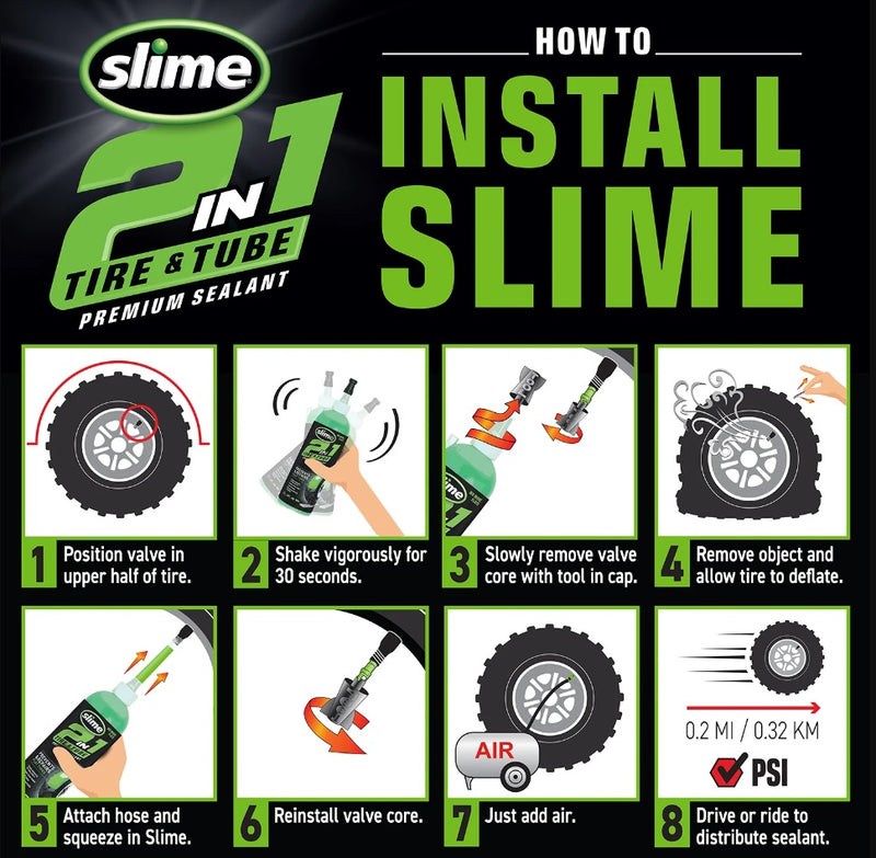 Load image into Gallery viewer, Slime 2-in-1 banden binnenbanden anti-lek middel 473 ml
