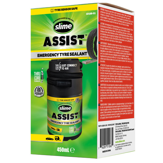 Slime assist noodafdichtmiddel voor banden 450 ml navulling smart repair plus set