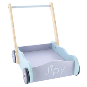 Jipy houten blokkenkar met blokken paars blauw