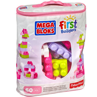 Mega bloks big buildng bag 60pc pink
