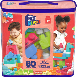 Mega bloks big buildng bag 60pc pink