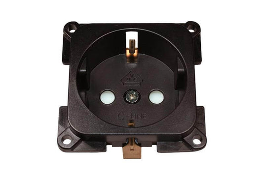 C-line wandcontactdoos camper en caravan 230 volt bruin