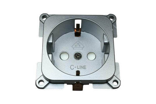 C-line wandcontactdoos camper en caravan 230 volt zilver
