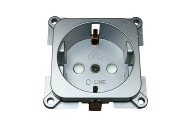 C-line wandcontactdoos camper en caravan 230 volt zilver