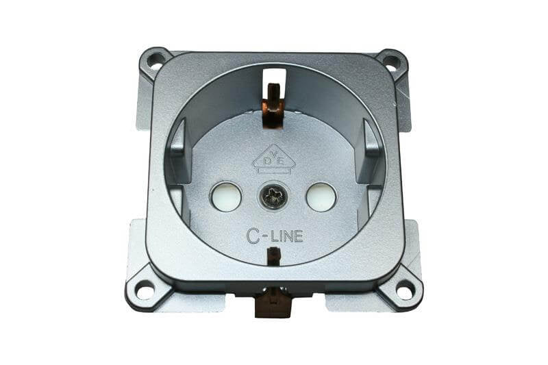 Afbeelding laden in galerijviewer, C-line wandcontactdoos camper en caravan 230 volt zilver
