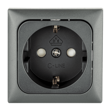 C-line wandcontactdoos camper en caravan 230 volt antraciet