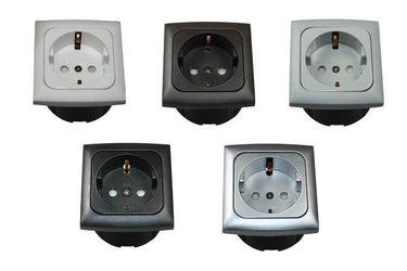 C-line wandcontactdoos met opal afdekraam wit