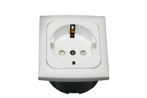 C-line wandcontactdoos met opal afdekraam wit - verpakt