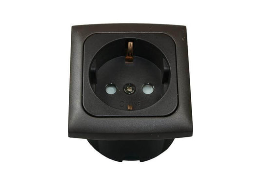 C-line wandcontactdoos met opal afdekraam bruin