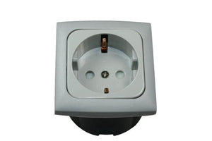 C-line wandcontactdoos met opal afdekraam grijs