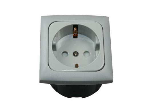 C-line wandcontactdoos met opal afdekraam grijs