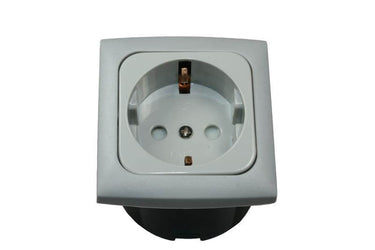 C-line wandcontactdoos met opal afdekraam grijs