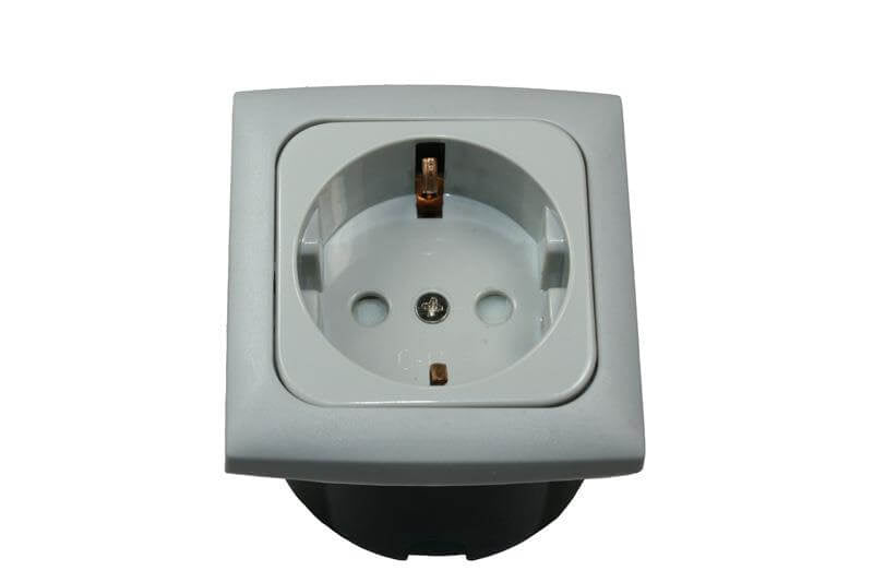 Afbeelding laden in galerijviewer, C-line wandcontactdoos met opal afdekraam grijs

