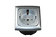 C-line wandcontactdoos met opal afdekraam zilver
