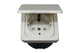 C-line wandcontactdoos met opal afdekraam met klapdeksel wit