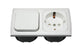 C-line combinatie schakelaar en wandcontactdoos met opal afdekraam 2 voudig wit