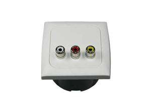 C-line video en audio contactdoos met opal afdekraam wit