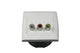 C-line video en audio contactdoos met opal afdekraam wit