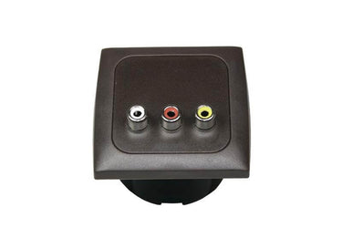 C-line video en audio contactdoos met opal afdekraam bruin - zonder verkoopverpakking