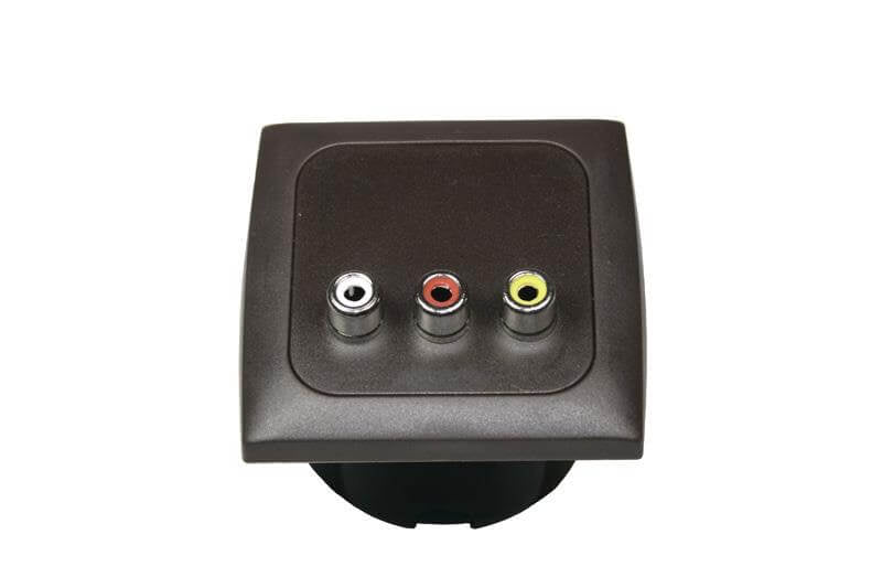 Afbeelding laden in galerijviewer, C-line video en audio contactdoos met opal afdekraam bruin - zonder verkoopverpakking
