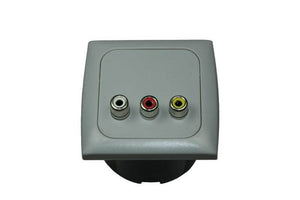 C-line video en audio contactdoos met opal afdekraam grijs - zonder verkoopverpakking