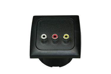 C-line video en audio contactdoos met opal afdekraam zwart