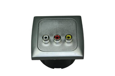 C-line video en audio contactdoos met opal afdekraam zilver - zonder verkoopverpakking