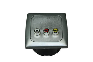 C-line video en audio contactdoos met opal afdekraam zilver