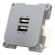 C-line wandcontactdoos met dubbele usb-a lader zilver