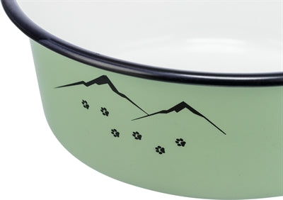 Load image into Gallery viewer, Trixie voerbak drinkbak emaille rvs groen
